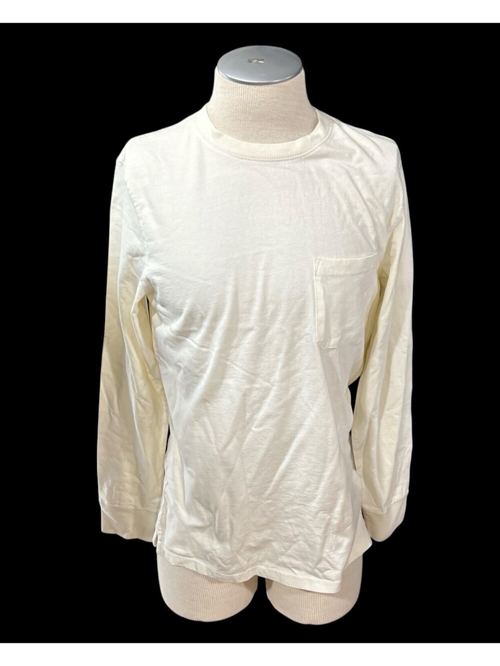 Goodfellow Tshirt Large White Mens Long Sleeves Pocket Cotton